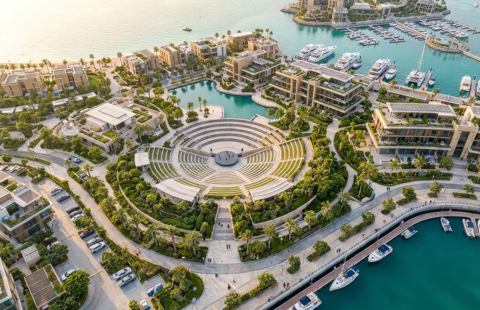 Waterfront masterplan architectural rendering